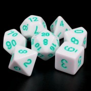 White Opaque dice(Teal font)